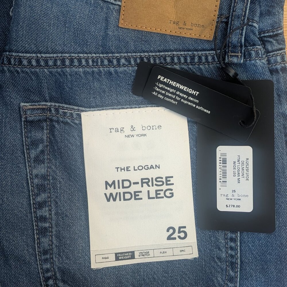 rag & bone Logan Wide-Leg Jeans Size 25